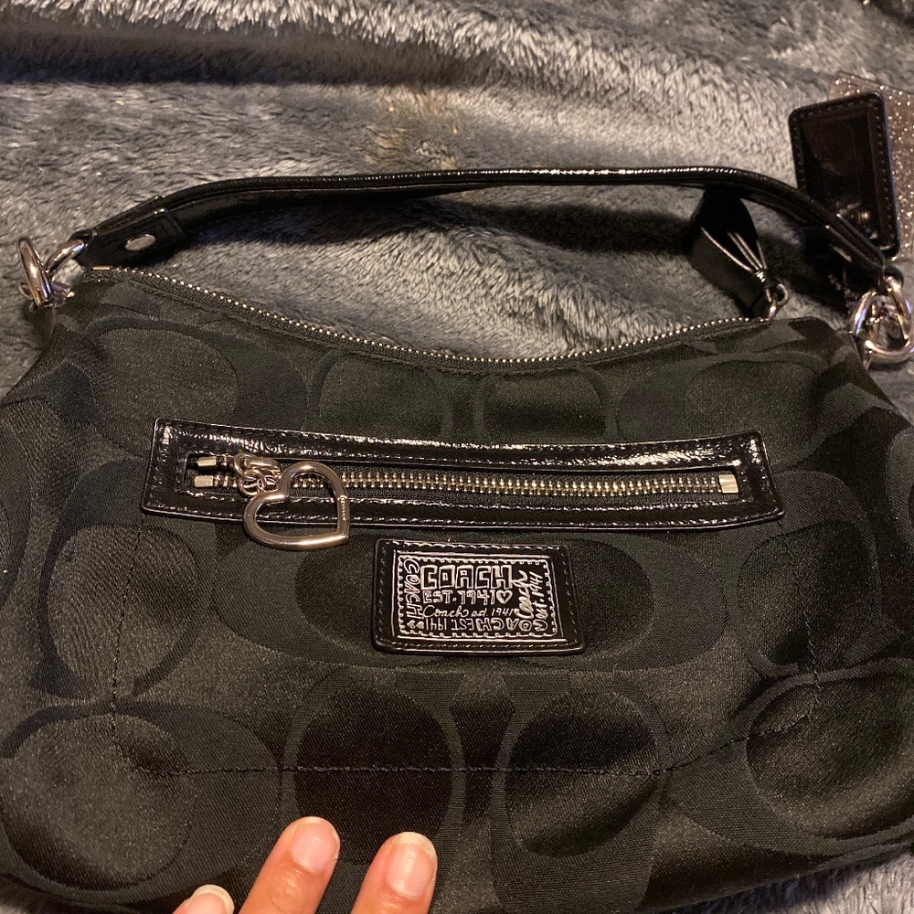 Black coach hand bag